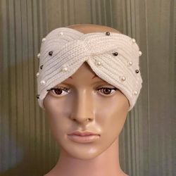 Pearl Knit Ear Warmer Headband - Ship Only