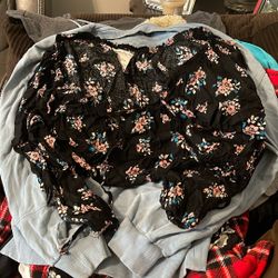 Off The Shoulder Floral Black Top