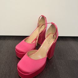 Jewel Badgley Mischka Platform Heels Pink Size 8.5