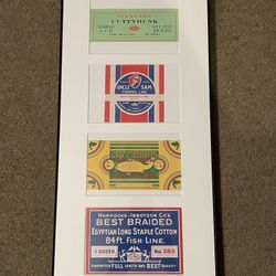 FISHING LINE COMPANY LABELS, FRAMED