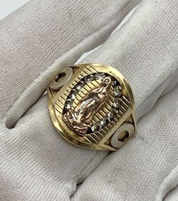 Mens tri gold ring #33267