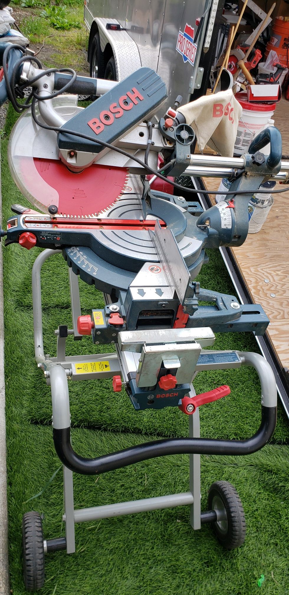 Bosch 4412 12 in. DualBevel Glide Miter Saw With stand for Sale in