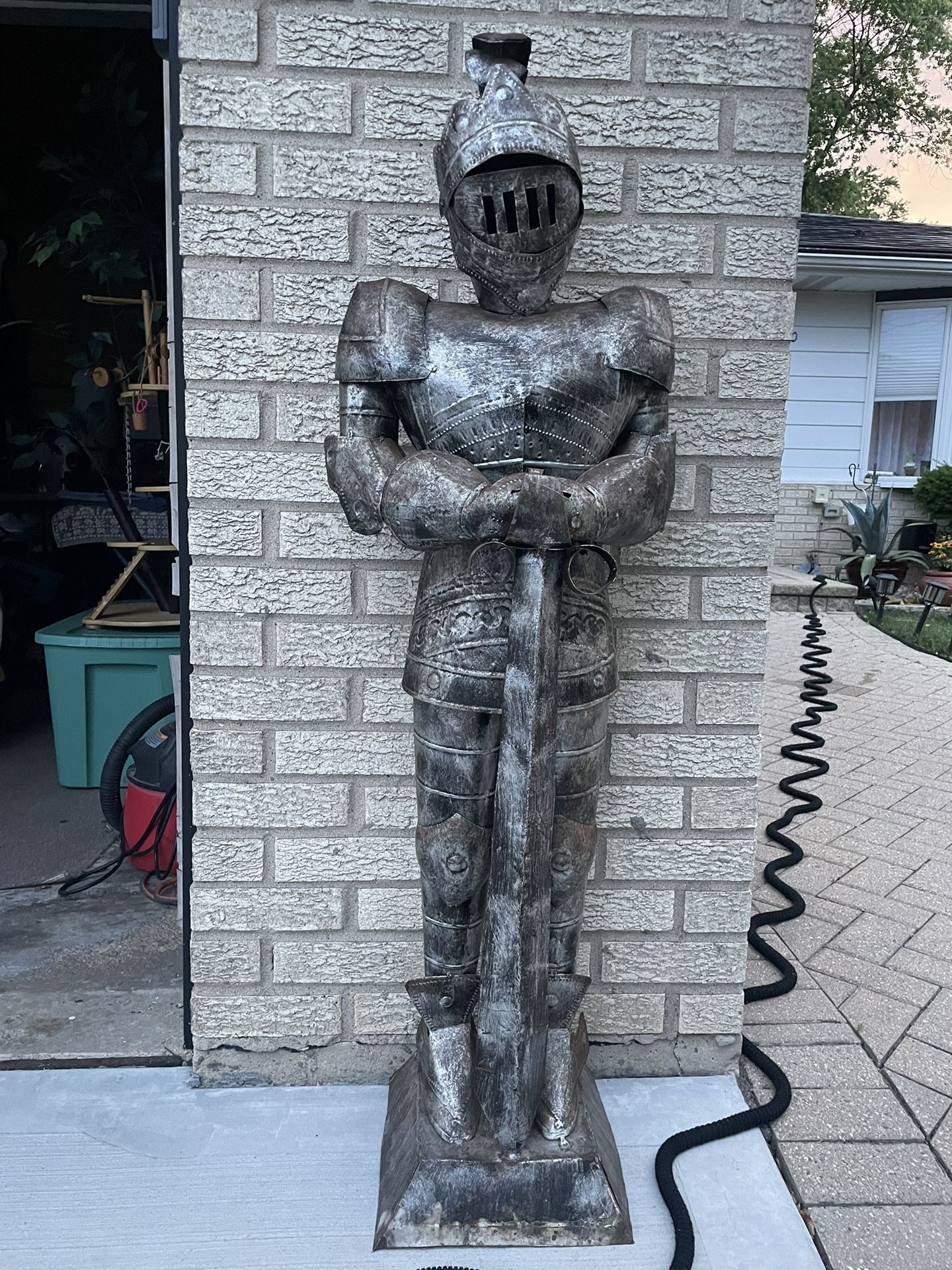 4 Foot Tall Metal Tin Knight Made In Mexico