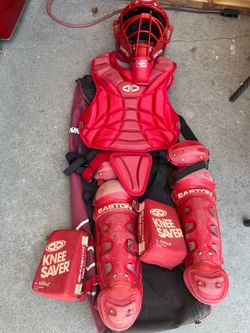 Red Easton Catcher Gear Set Ages 9-12