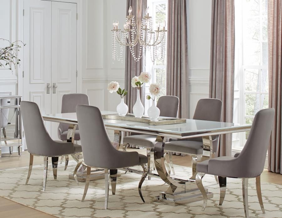 New Seven Piece Dining Set With Table And Six Chairs