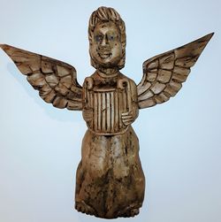 Wooden Angel w/ Real Marble Eyes