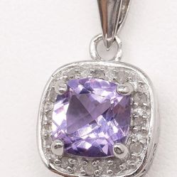 Amethyst and Sterling silver pendant set in 9.25 sterling silver