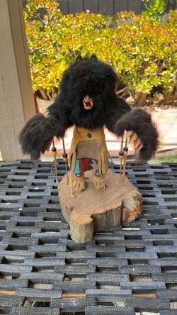 Vintage Kachina Doll with Wooden Stand