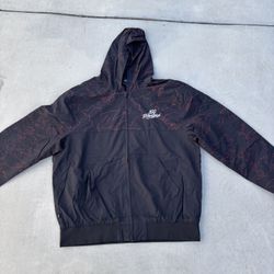 Black and red windbreaker jacket 100 thieves size XL