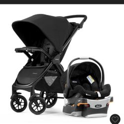 Chicco Bravo 3 in 1 Trio Travel System Stroller with KeyFit 30 Infant Car Seat + Adapter