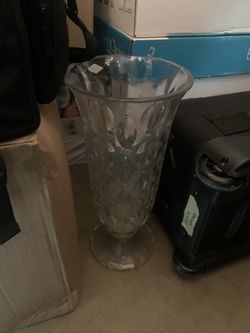Tall glass vase