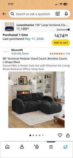 Small couch with ottoman