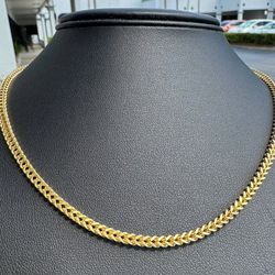 Jewelry 10k solid Yellow Gold Franco link 20.50” Chain necklace 11.60 grams 3.50mm