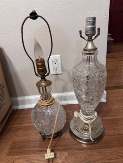 Vintage Cut Glass Table Lamps