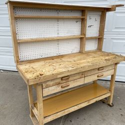 YUKON 60 in., 3-Drawer Hardwood Workbench