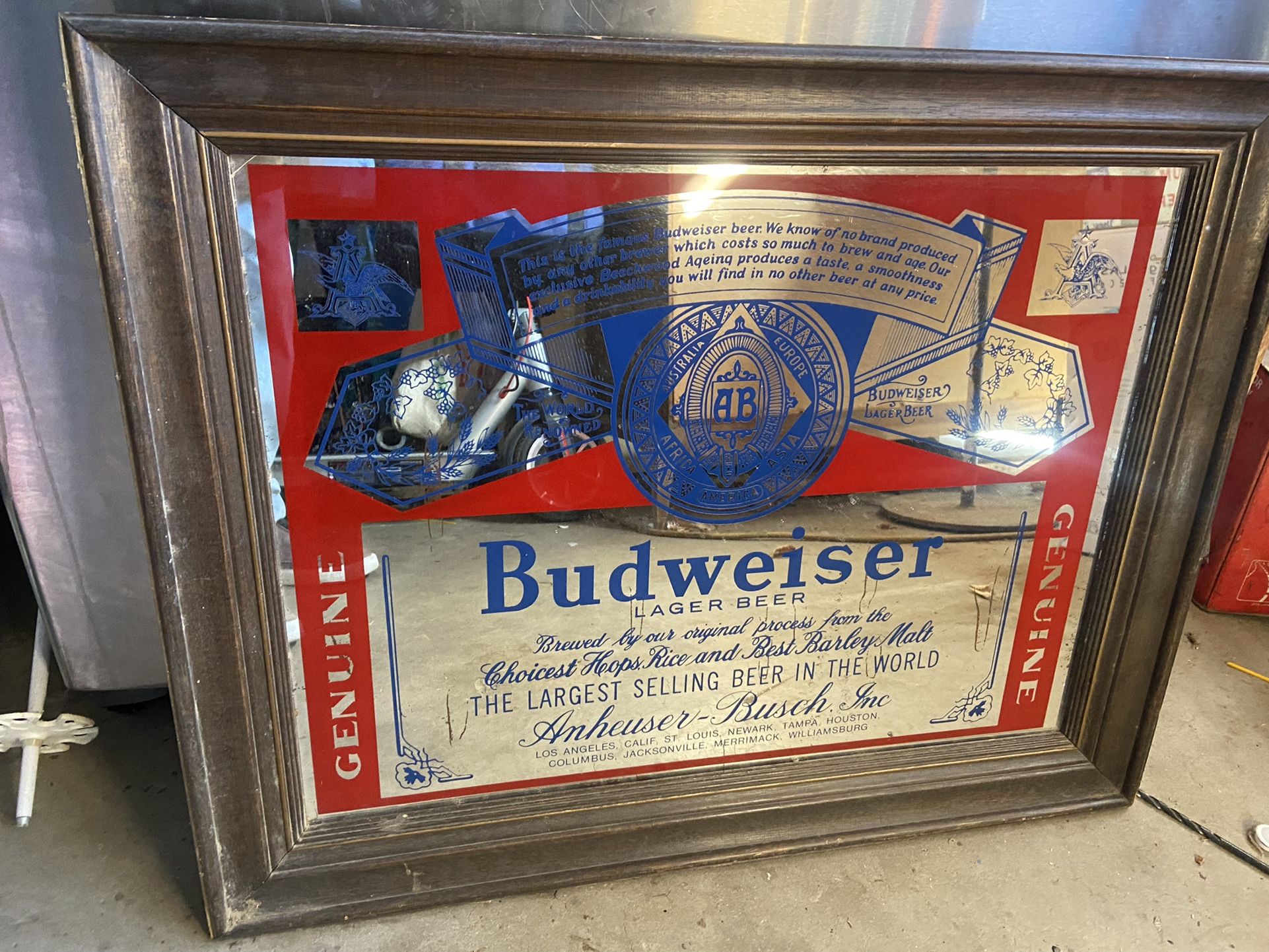 Vintage Budweiser Mirror $80