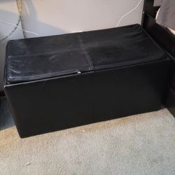 Black Storage Ottoman 