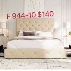 Upholstered Full Size Platform Bed Frame with 4 Storage Drawers and Headboard(944-10)