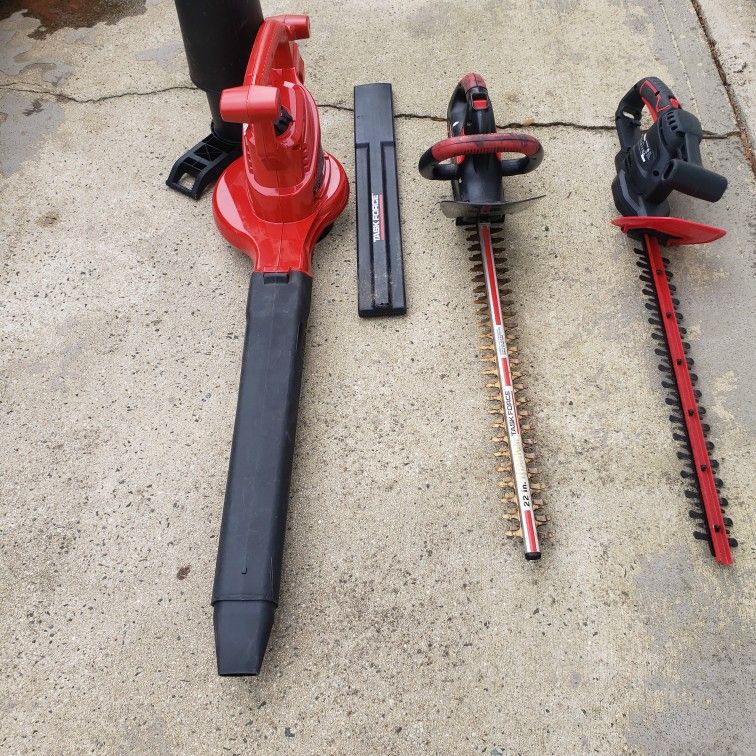 Electric Hedge Trimmer, 18v Trimmer (No Charger), Electric Leaf Blower