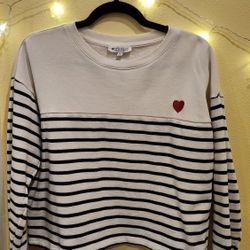 Large Striped Pull Over Womens Sweatshirt