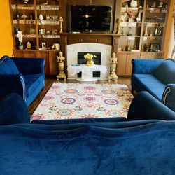 High Quality Velvet Rolled Armed Modern Sofa Sets