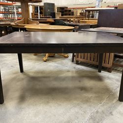 Simple Black Dining Table w/ Leaf (Loose Legs)