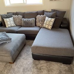 Gray Sectional W Washable Covers