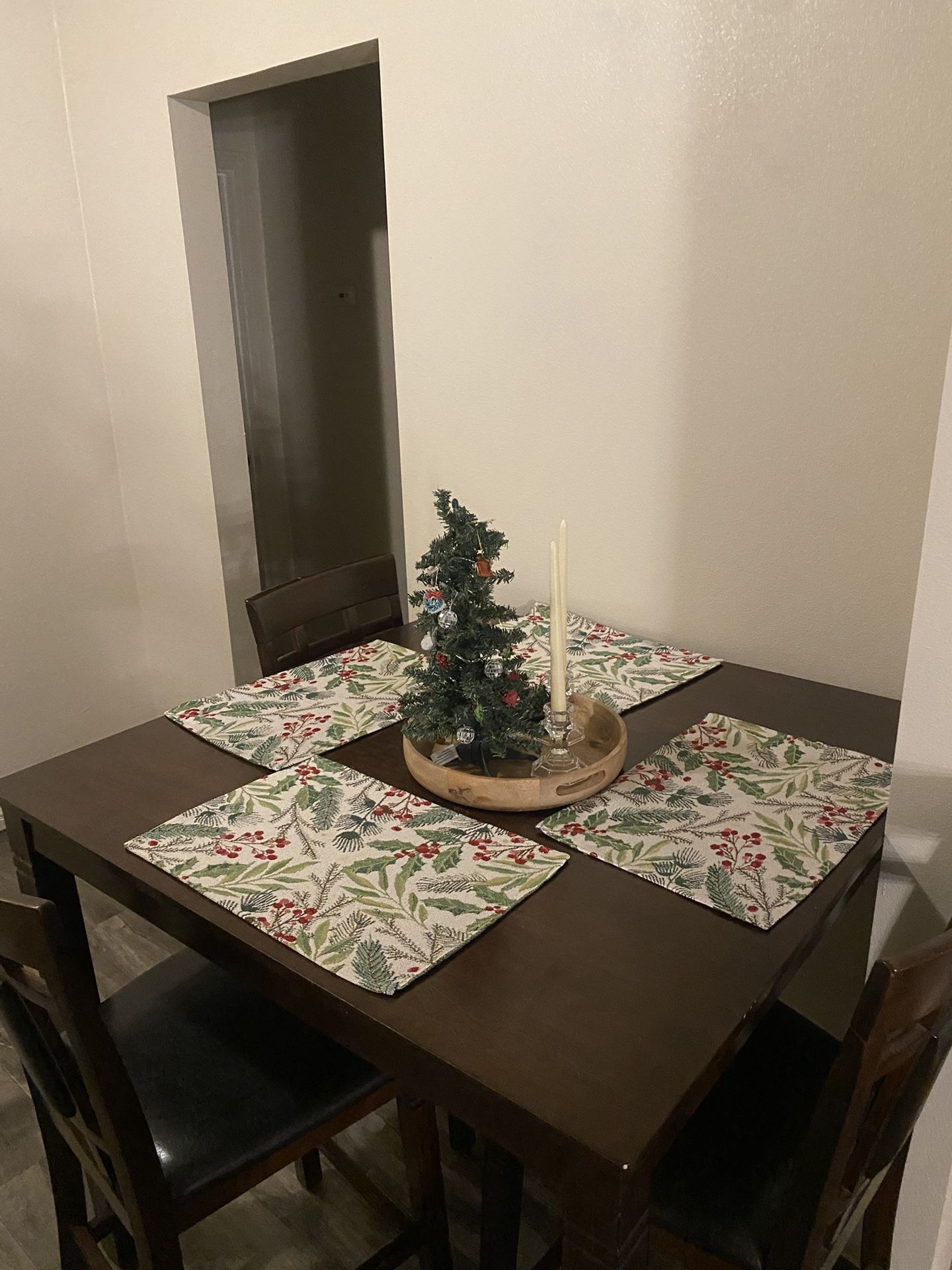 Sturdy 4-person dining table set with chairs 