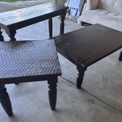 SOLID WOOD COFFEE TABLE SET