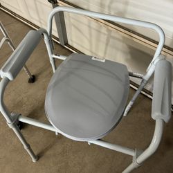 DRIVE Bedside Commode, Steel & Foldable