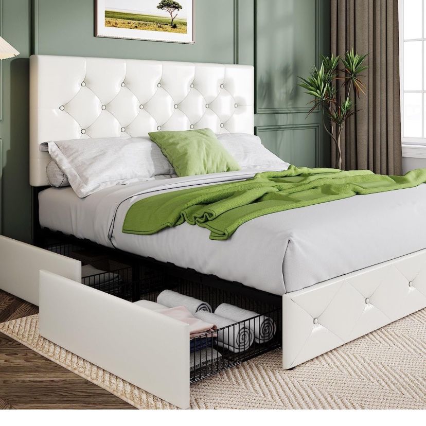 White Bed Frame With Mattress Included 