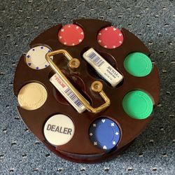 200 Chip Poker Set with 2 Decks of Cards in Spinning Holder