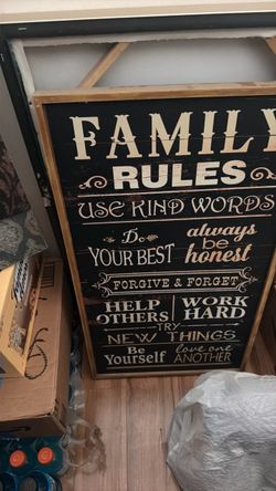 Family Rules Wooden Wall Sign