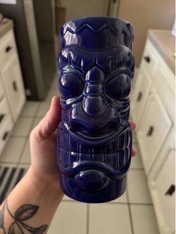 Blue tiki vase (light scratch see pics)
