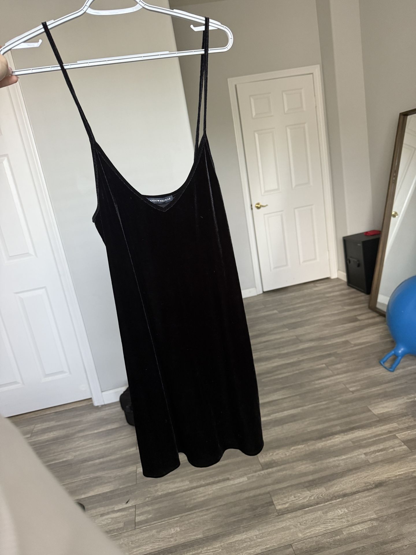 Brandy Melville Black Velvet Dress