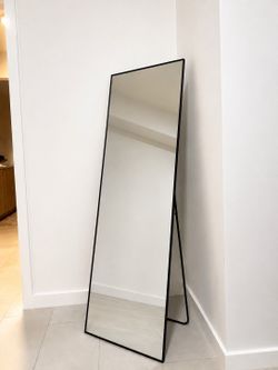 Full-Length Floor Mirror Black Thin Frame
