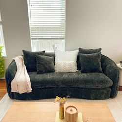 Modern, Forest Green Couch Sofa 