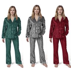 Lord & Taylor Women's 2-Piece Velour Pajama Set Available All Sizes And Colors Brand New With Tags 