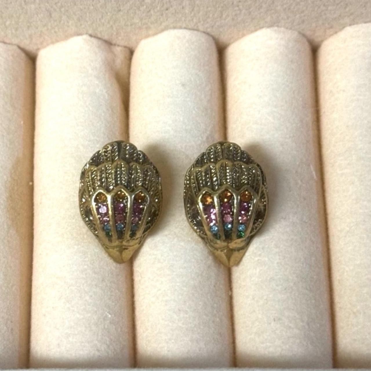 KURT GEIGER LONDON Gold Tone Eagle Stud Earrings w/Pave Crystals NEW