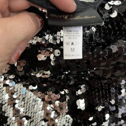 Dark Gray Sequin Sheath Dress