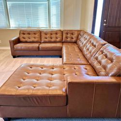 Beautiful Extra-Large Brown Leather Sectional