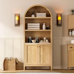 Brand New In Box Modern Arched Cabinet Pantry Console!!!