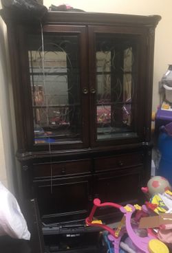 Cherry oak chinese cabinet