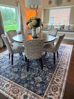 6 Dining Chairs with Silver Nailhead Trim
