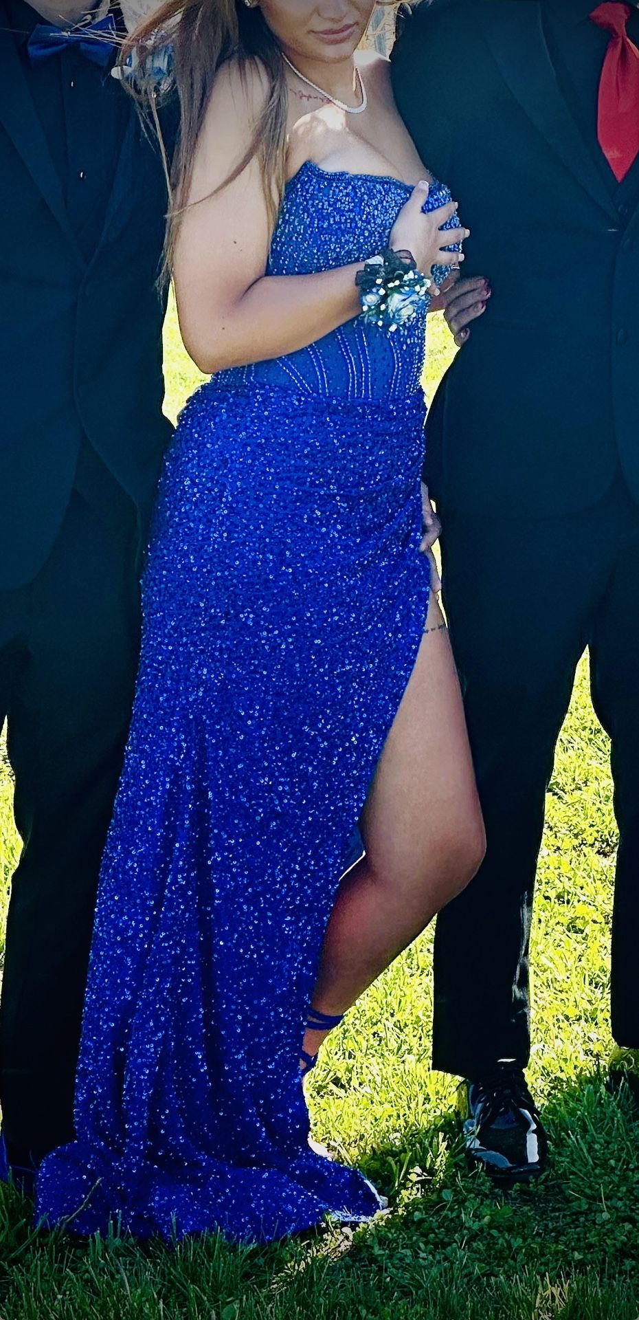 PROM GRADUATION ROYAL BLUE VIP FASHION GOWN DRESS WITH TRAIN SIZE 4