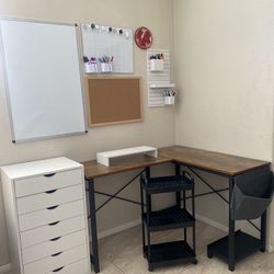 L Shaped Office Study Desk Wood