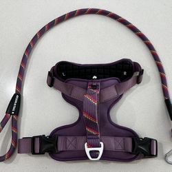 Arcadia Trail Neoprene Dog Harness And Leash Set For Large Dogs.