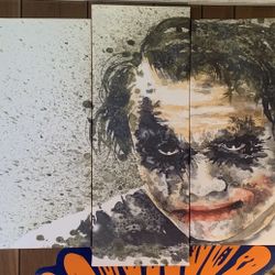multi-panel canvas wall art set of the Joker From The Dark Knight Heath Ledger
