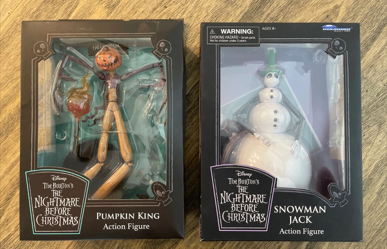 Nightmare Before Christmas Pumpkin King & Snowman Jack Set “YES I’M AVAILABLE “
