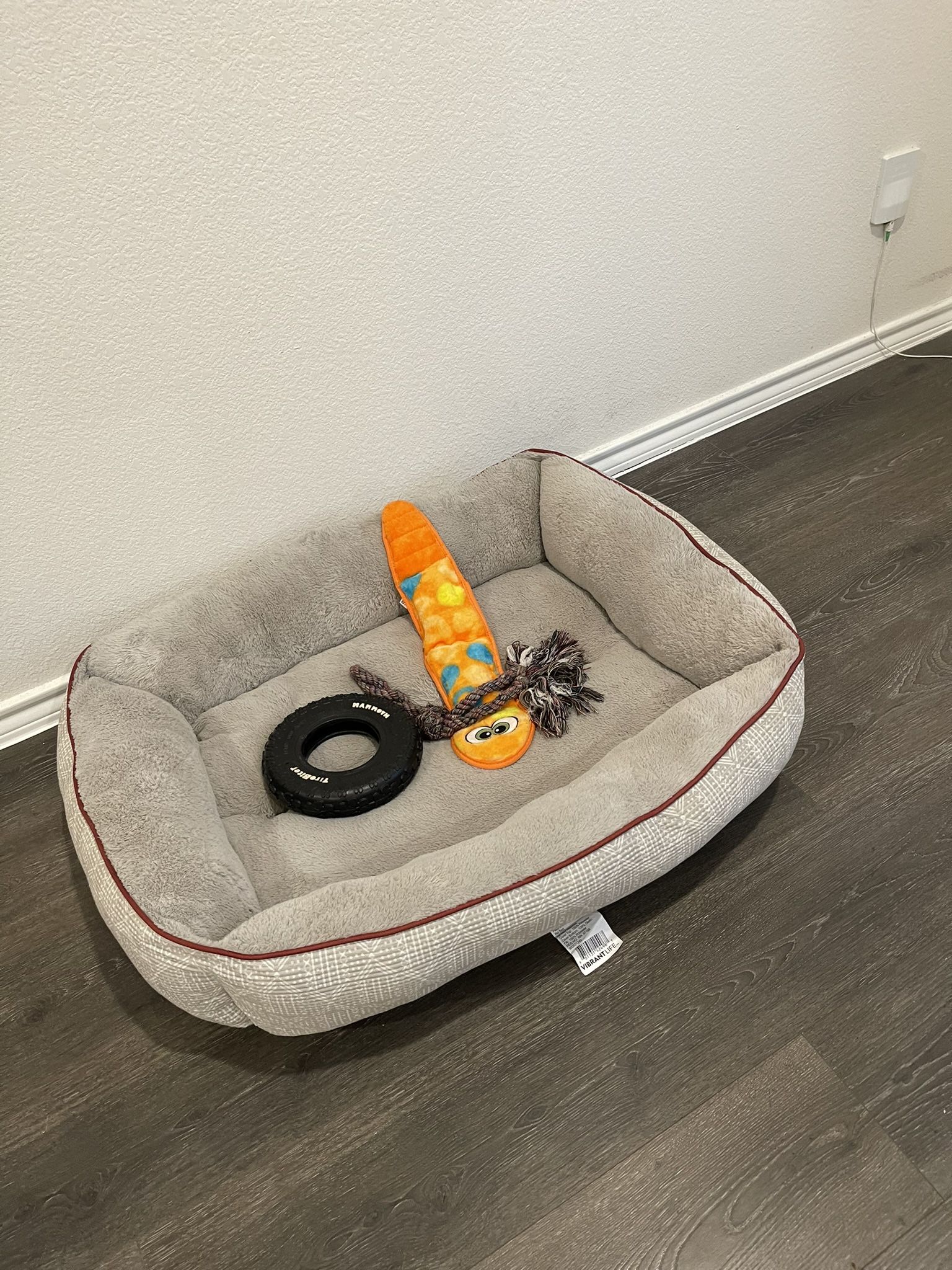 Plush Dog Bed And Toys